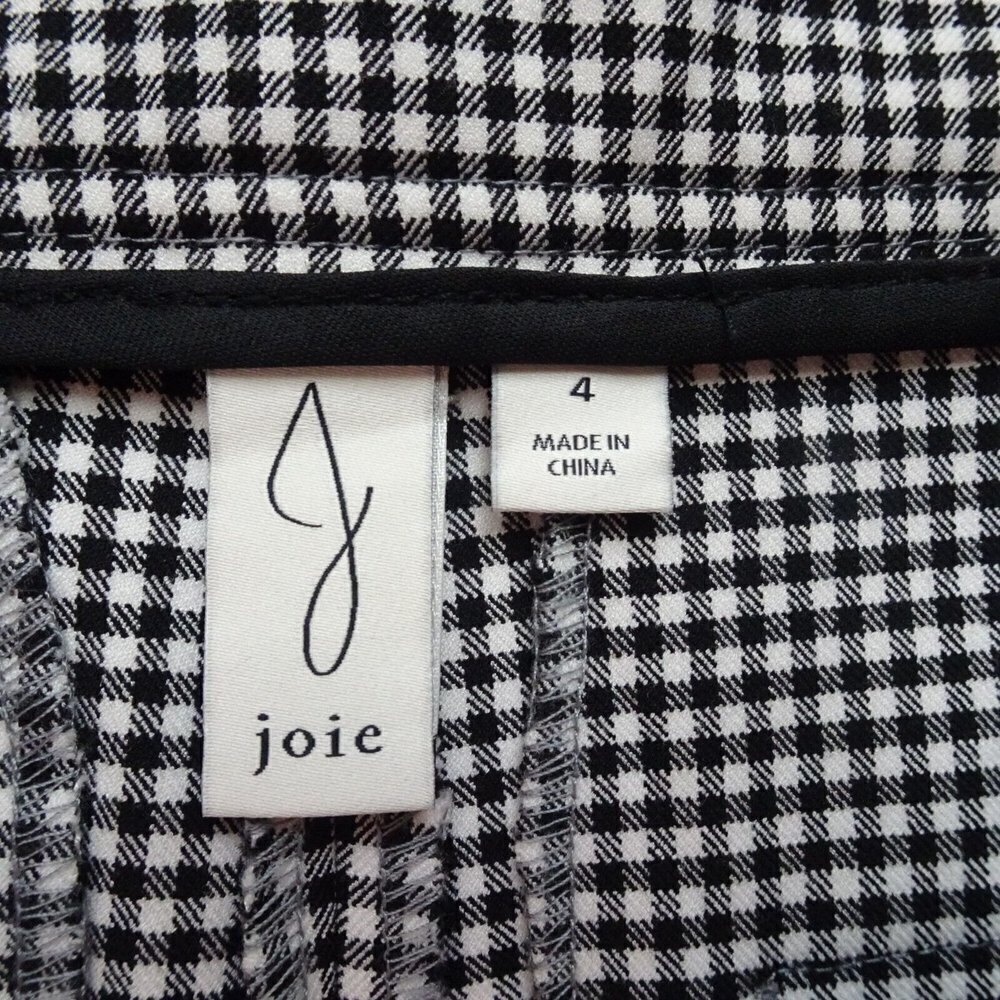 NWT JOIE Belted Gingham Pants Trousers High Waist Fashion Career Designer 4 - Picture 8 of 12